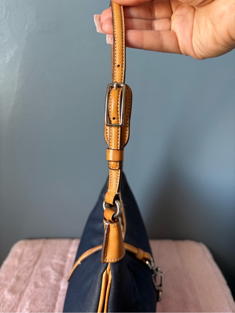 denim coach hamptoms shoulder bag - Picture 5 of 8